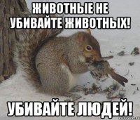 животные не убивайте животных! убивайте людей!