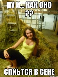 ну и... как оно ?? спиьтся в сене
