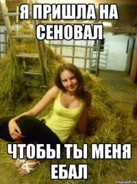 я пришла на сеновал чтобы ты меня ебал