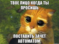 твое лицо когда ты просишь поставить зачет автоматом.