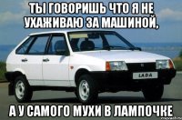 ты говоришь что я не ухаживаю за машиной, а у самого мухи в лампочке