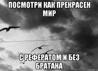 Посмотри как прекрасен мир с рефератом и без братана