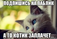 Подпишись на паблик А то котик заплачет...