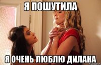 я пошутила я очень люблю дилана