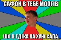 сафон в тебе мозгів шо в едіка на хую сала