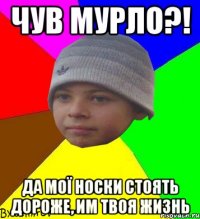 чув мурло?! да мої носки стоять дороже, им твоя жизнь