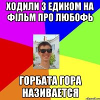 ходили з едиком на фільм про любофь горбата гора називается