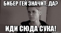 бибер гей значит, да? иди сюда сука!