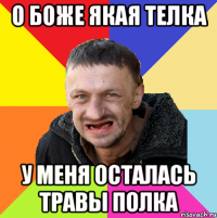 О Боже якая телка у меня осталась травы полка