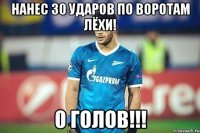 нанес 30 ударов по воротам лёхи! 0 голов!!!