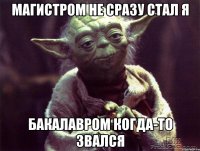 магистром не сразу стал я бакалавром когда-то звался