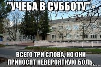 "Учеба в субботу" - всего три слова, но они приносят невероятную боль.