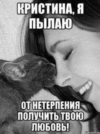 Кристина, я пылаю от нетерпения получить твою любовь!