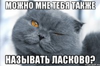 можно мне тебя также называть ласково?