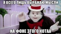 я всего лишь выражаю мысли на фоне этого котаа