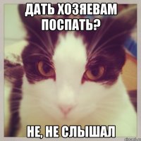 дать хозяевам поспать? не, не слышал