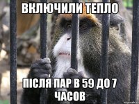 включили тепло після пар в 59 до 7 часов