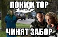 локи и тор чинят забор