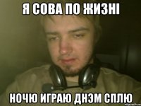 Я СОВА ПО ЖИЗНI НОЧЮ ИГРАЮ ДНЭМ СПЛЮ