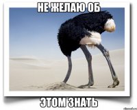 не желаю об этом знать