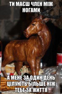 ти маєш член між ногами а мене за один день цілують більше ніж тебе за життя