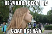 не учился весь год сдал все на 5