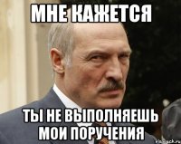 мне кажется ты не выполняешь мои поручения