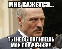 мне кажется... ты не выполняешь мои поручения!!!