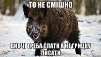 то не смішно вночі треба спати а не грицку писати