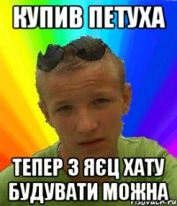 купив петуха тепер з яєц хату будувати можна