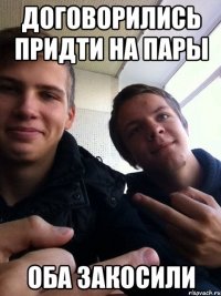 Договорились придти на пары Оба закосили