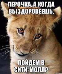 Лерочка, а когда выздоровеешь, пойдем в Сити-Молл?