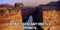  ВЕРА В СЕБЯ НЕ ДАСТ УПАСТЬ В ПРОПАСТЬ..