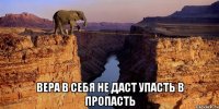  ВЕРА В СЕБЯ НЕ ДАСТ УПАСТЬ В ПРОПАСТЬ