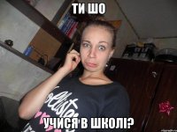 Ти шо учися в школі?