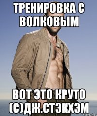 тренировка с Волковым вот это круто (с)дж.стэкхэм