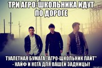 Три агро-школьника идут по дороге Туалетная бумага "Агро-школьник Лайт" - кайф и нега для вашей задницы!