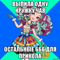выпила одну кружку чая остальные 666 для прикола