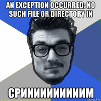 an exception occurred: no such file or directory in сриииииииииим