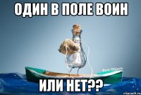 Один в поле воин или нет??