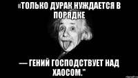 «только дурак нуждается в порядке — гений господствует над хаосом."