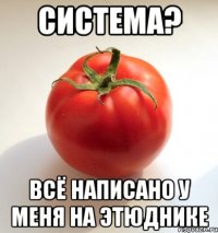 система? всё написано у меня на этюднике