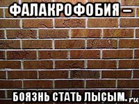 фалакрофобия – боязнь стать лысым.