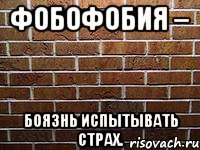 фобофобия – боязнь испытывать страх.