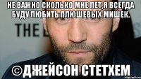 Не важно сколько мне лет,я всегда буду любить плюшевых мишек. ©Джейсон Стетхем
