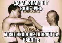 давай спарринг Винь-чунь може Николаеч побаче та навчіть