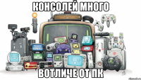 консолей много ВОТЛИЧЕ ОТ ПК