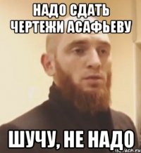 Надо сдать чертежи Асафьеву Шучу, не надо