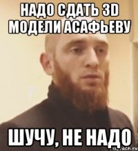 Надо сдать 3D модели Асафьеву Шучу, не надо