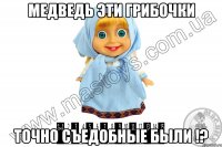 медведь эти грибочки точно съедобные были !?